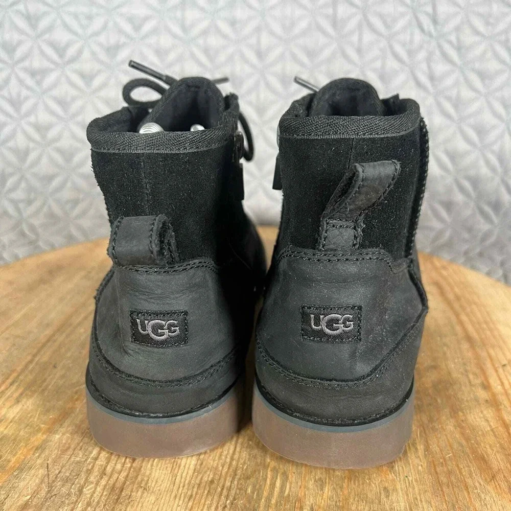 UGG Boots Youth 6 Bradley Ankle Black Water Resistant Suede Leather Shoes